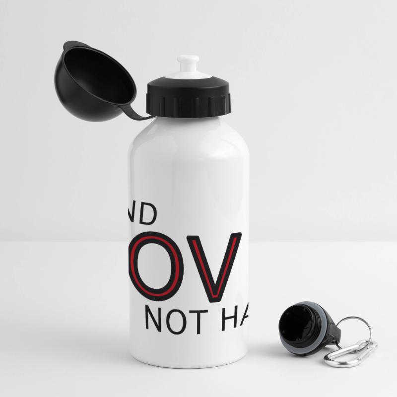 Send Love Not Hate Statement Panorama Trinkflasche mit Deckel 500 ml