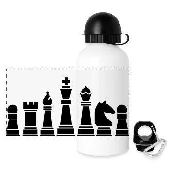 Chess pieces - Panoramic Thermal Bottle with Lid 500 ml - white - Front
