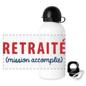 Im Ruhestand Mission erfüllt Humor Ruhestand - Panorama Trinkflasche mit Deckel 500 ml - Weiß - Vorne