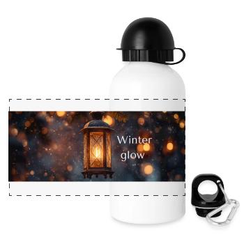 Winter glow - Panoramic Thermal Bottle with Lid 500 ml - white - Front