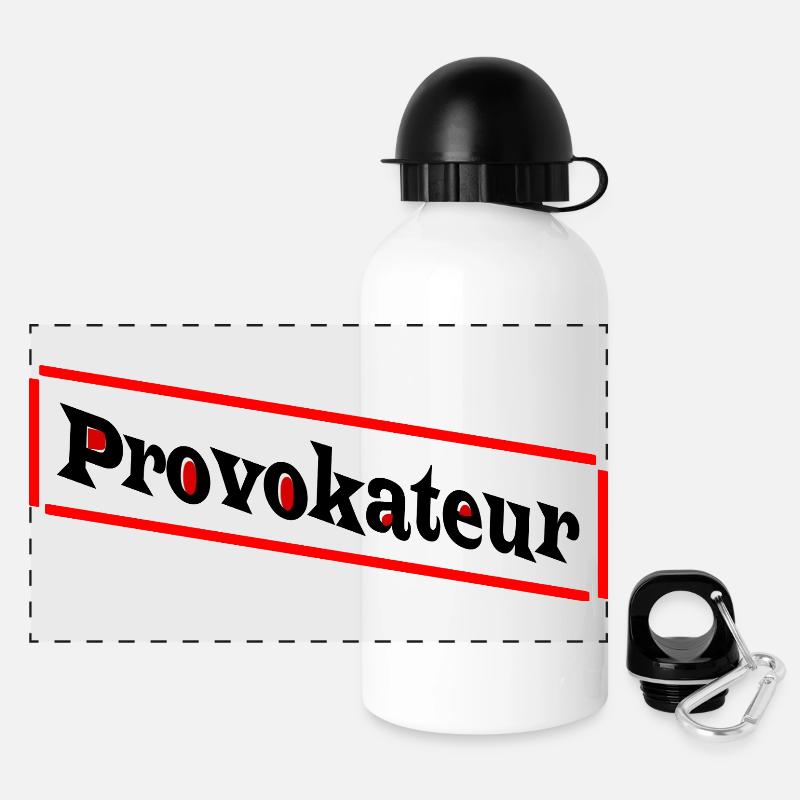 Provokateur...Bist DU auch einer?! - Panorama Trinkflasche mit Deckel 500 ml - Weiß
