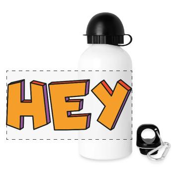 Hey 3D Retro in Orange - Panoramic Thermal Bottle with Lid 500 ml - white - Front