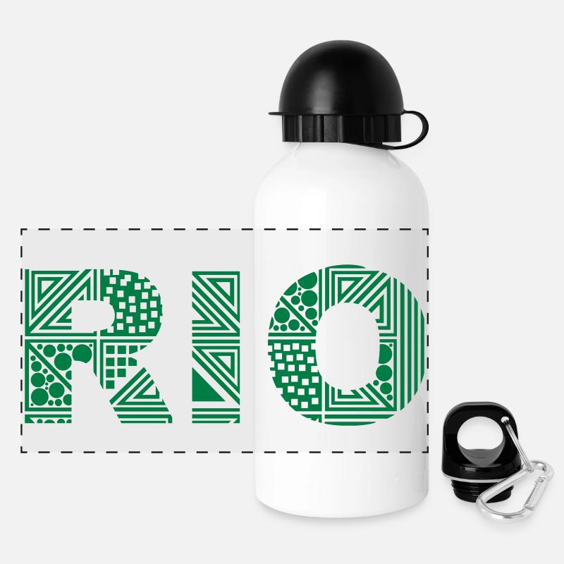 Rio de Janeiro - Panorama Trinkflasche mit Deckel 500 ml - Weiß