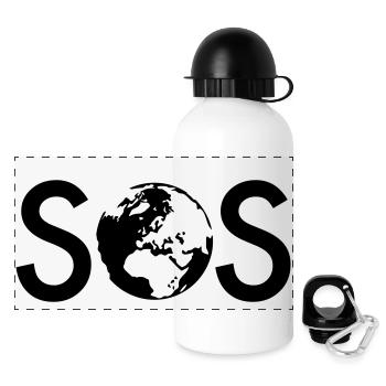 SOS - Panorama Trinkflasche mit Deckel 500 ml - Weiß - Vorne