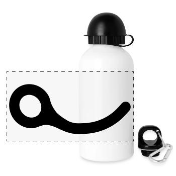Schließen Pin - Panorama Trinkflasche mit Deckel 500 ml - Weiß - Vorne