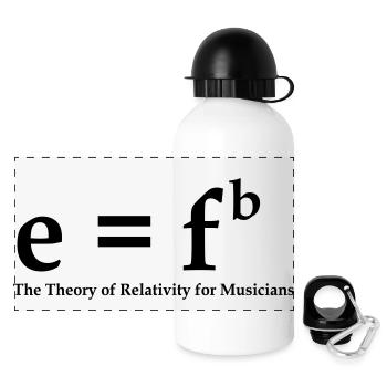 E=fb, theory of relativity for musicians - Panoramic Thermal Bottle with Lid 500 ml - white - Front