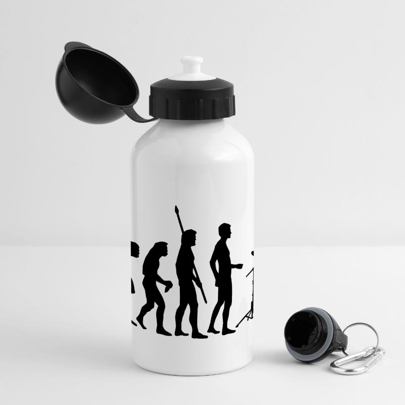 evolution_drummer_b_1c Panorama Trinkflasche mit Deckel 500 ml