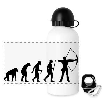 BOGENSCHIESSEN EVOLUTION! - Panorama Trinkflasche mit Deckel 500 ml - Weiß - Vorne