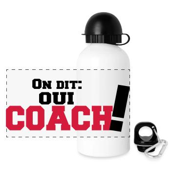 ON DIT(oui COACH) - Gourde panoramique avec couvercle 500 ml - blanc - Devant