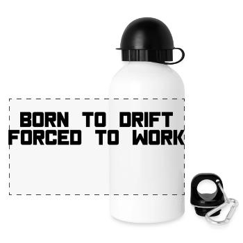 born to drift - Gourde panoramique avec couvercle 500 ml - blanc - Devant