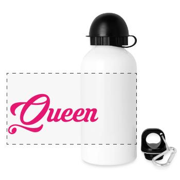 Thermo Queen | Kochen Backen Köchin Küche Mix - Panorama Trinkflasche mit Deckel 500 ml - Weiß - Vorne
