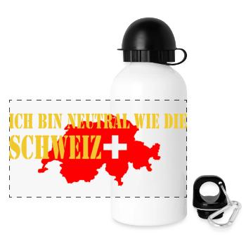 schweiz - Panorama Trinkflasche mit Deckel 500 ml - Weiß - Vorne