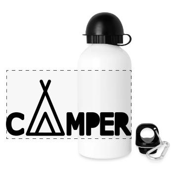 Camper - Panorama Trinkflasche mit Deckel 500 ml - Weiß - Vorne
