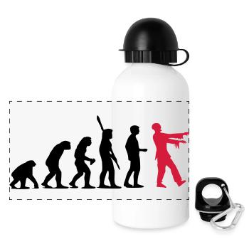 Zombie Evolution (zweifarbig) - Panorama Trinkflasche mit Deckel 500 ml - Weiß - Vorne