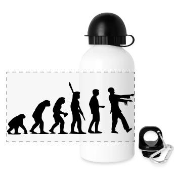 Zombie Evolution (einfarbig) - Panorama Trinkflasche mit Deckel 500 ml - Weiß - Vorne
