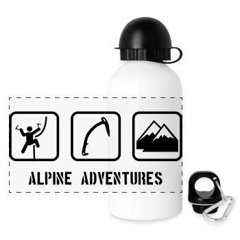 alpine_adventures___f1 - Panorama Trinkflasche mit Deckel 500 ml - Weiß - Vorne