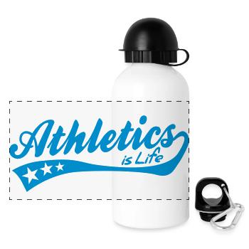 athletics is life - retro - Gourde panoramique avec couvercle 500 ml - blanc - Devant
