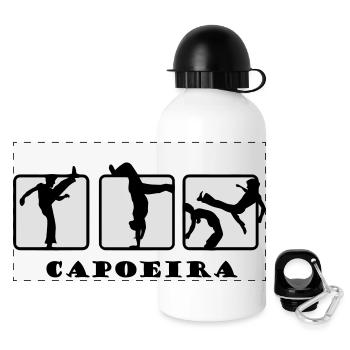 Capoeira Zebra danse - Gourde panoramique avec couvercle 500 ml - blanc - Devant