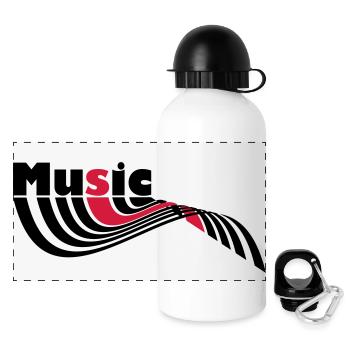 musik - Panorama Trinkflasche mit Deckel 500 ml - Weiß - Vorne