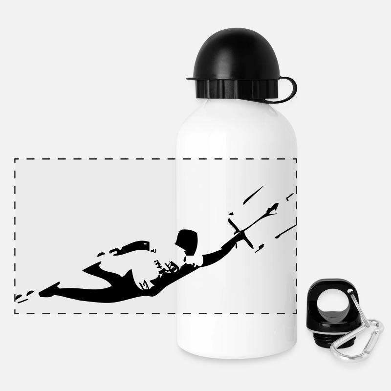 Unhooked kitesurfing - Panoramic Thermal Bottle with Lid 500 ml - white