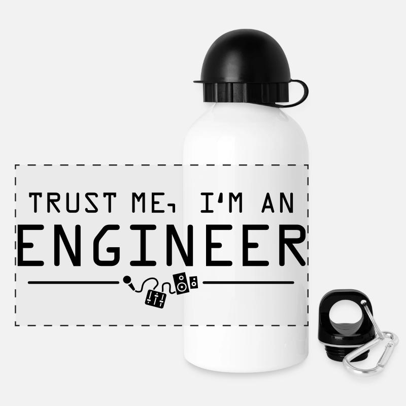 Trust me I'm an engineer - Panorama Trinkflasche mit Deckel 500 ml - Weiß