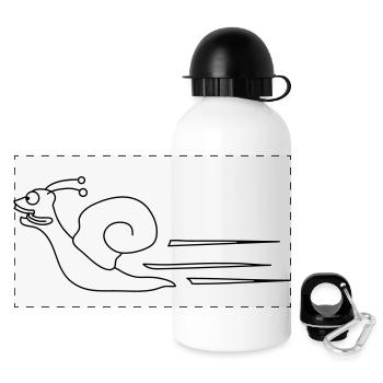 Fast Snail - Panorama Trinkflasche mit Deckel 500 ml - Weiß - Vorne
