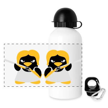 Shotgun Penguin Girls - Panoramic Thermal Bottle with Lid 500 ml - white - Front