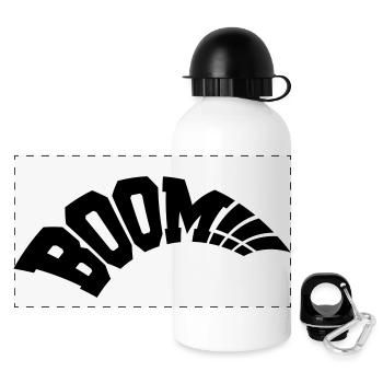 Boom - Panorama Trinkflasche mit Deckel 500 ml - Weiß - Vorne