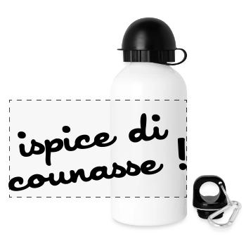 ispice di counasse ! - Gourde panoramique avec couvercle 500 ml - blanc - Devant