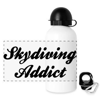 skydiving addict - Panorama Trinkflasche mit Deckel 500 ml - Weiß - Vorne