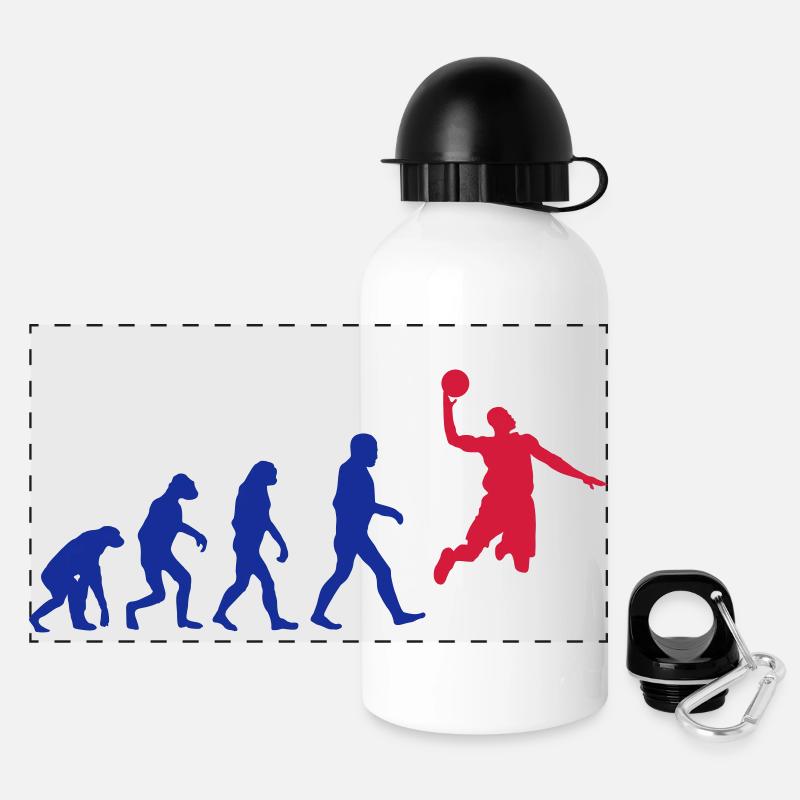 Basketball evolution logo - Gourde panoramique avec couvercle 500 ml - blanc