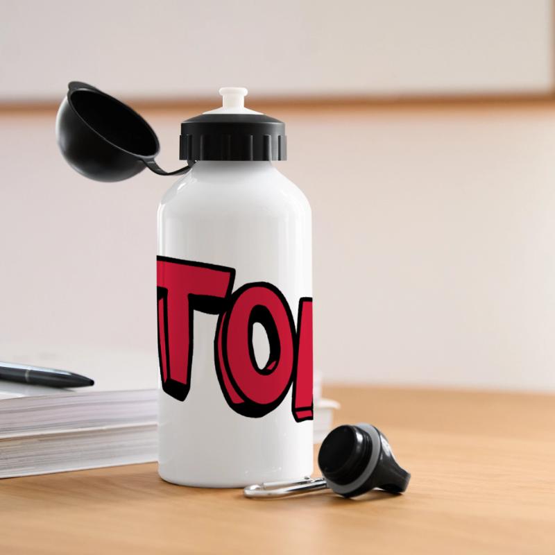 Stop Stehen Bleiben Comic Spruch Panorama Trinkflasche mit Deckel 500 ml
