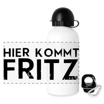 Hier kommt Fritz - Panorama Trinkflasche mit Deckel 500 ml - Weiß - Vorne