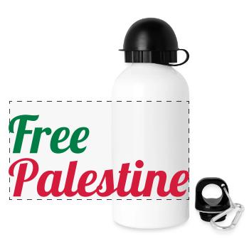 Free Palestine - Panoramic Thermal Bottle with Lid 500 ml - white - Front