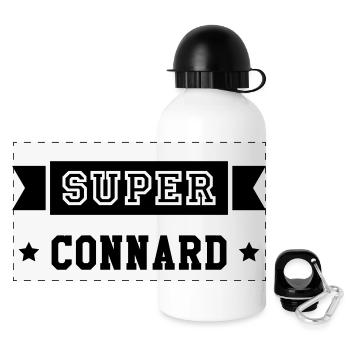 Connard / Connasse / Insulte / Con / Vulgaire - Gourde panoramique avec couvercle 500 ml - blanc - Devant