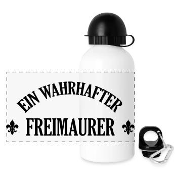 Freimaurer Freimaurerin Freimaurerei Freiheit - Panorama Trinkflasche mit Deckel 500 ml - Weiß - Vorne