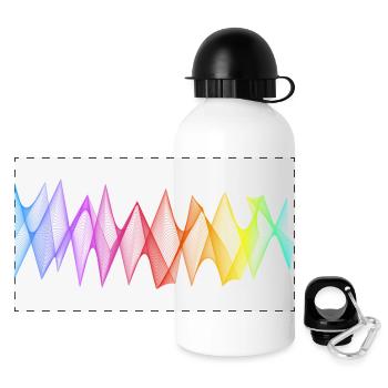 Lignes abstraites Design 04 - Gourde panoramique avec couvercle 500 ml - blanc - Devant