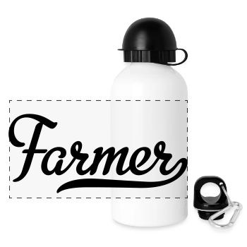 Landwirt - Panorama Trinkflasche mit Deckel 500 ml - Weiß - Vorne