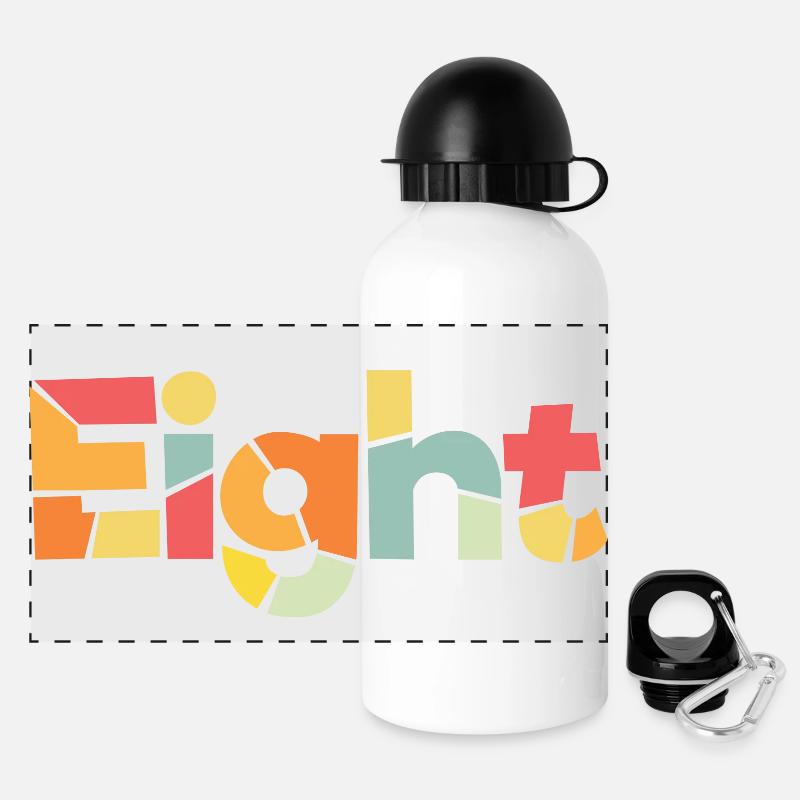 Acht-8-jähriger Geburtstag, 8-jähriges Jubiläum - Panorama Trinkflasche mit Deckel 500 ml - Weiß