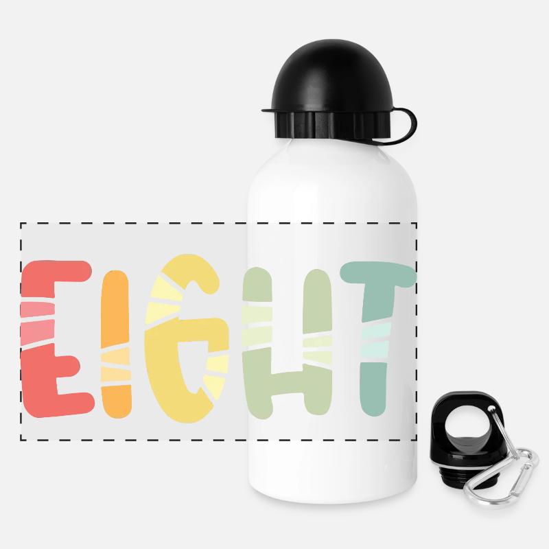 Acht-8-jähriger Geburtstag, 8-jähriges Jubiläum - Panorama Trinkflasche mit Deckel 500 ml - Weiß