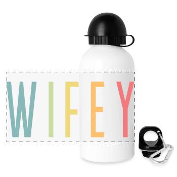 Retro Wifey Matching Couple Wedding Party Mariage - Gourde panoramique avec couvercle 500 ml - blanc - Devant