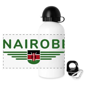 Nairobi Fans: T-Shirt für Kenia-Liebhaber - Panorama Trinkflasche mit Deckel 500 ml - Weiß - Vorne