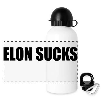 ELON SUCKS - Panorama Trinkflasche mit Deckel 500 ml - Weiß - Vorne