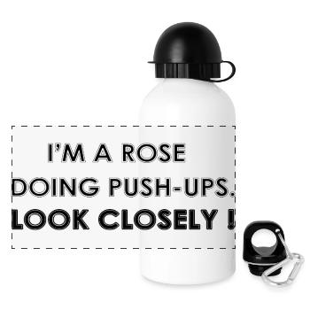 I’M A ROSE DOING PUSH-UPS - Gourde panoramique avec couvercle 500 ml - blanc - Devant