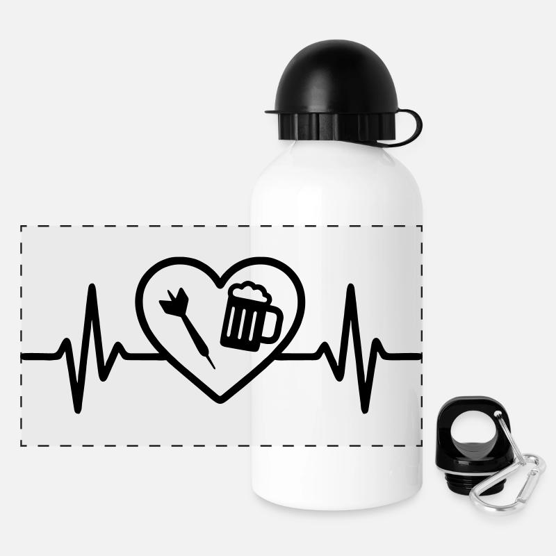 Bière Heart Darts - Gourde panoramique avec couvercle 500 ml - blanc