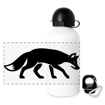 Fuchs Tier - Panorama Trinkflasche mit Deckel 500 ml - Weiß - Vorne