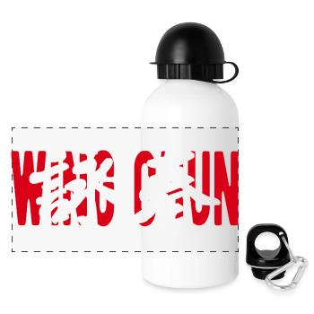 Wing Chun Chinesische Kampfkunst - Panorama Trinkflasche mit Deckel 500 ml - Weiß - Vorne