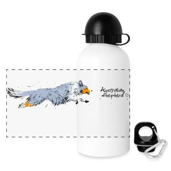 Australian Shepherd - Panoramic Thermal Bottle with Lid 500 ml - white - Front