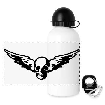 flying_skull - Panorama Trinkflasche mit Deckel 500 ml - Weiß - Vorne