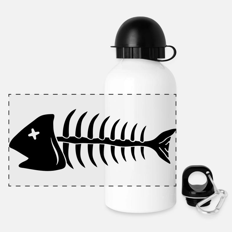 fish - Panorama Trinkflasche mit Deckel 500 ml - Weiß